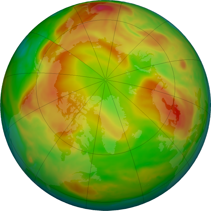 Arctic ozone map for 07 April 2021